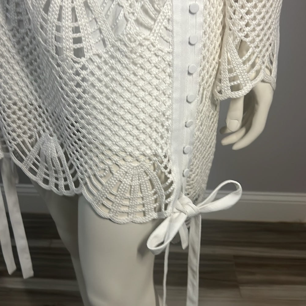 SELF-PORTRAIT Crochet Mini Dress Elegant White Crochet New with Tags $250 OBO. - Picture 3 of 11